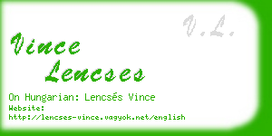 vince lencses business card